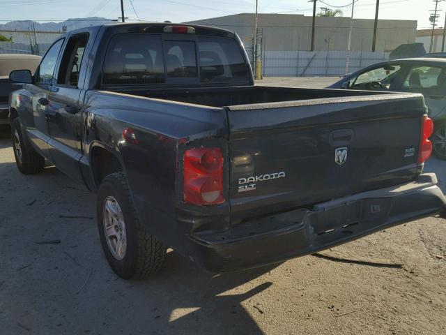 1D7HE48N67S179127 - 2007 DODGE DAKOTA QUA BLACK photo 3