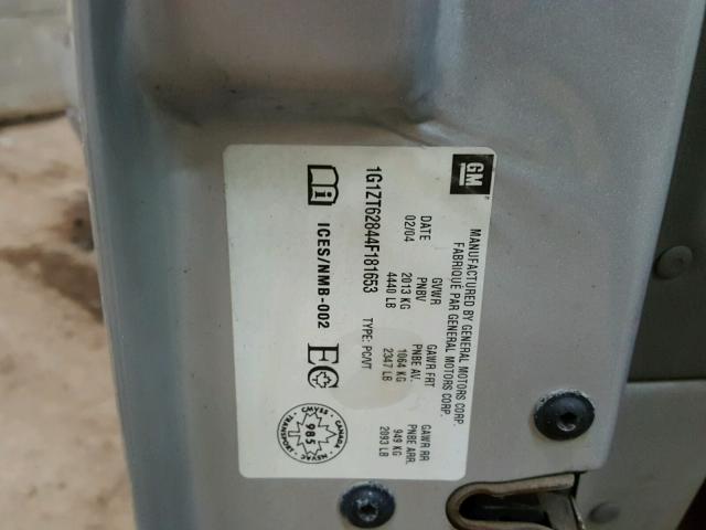 1G1ZT62844F181653 - 2004 CHEVROLET MALIBU MAX Plata foto 10