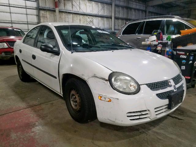 1B3ES26CX3D199568 - 2003 DODGE NEON SE WHITE photo 1