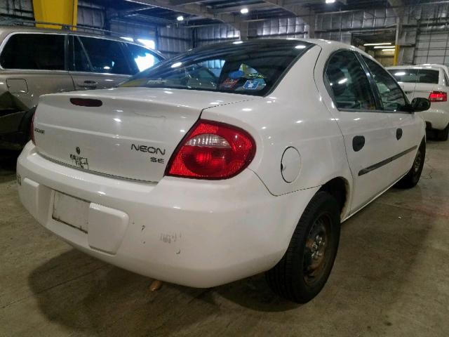 1B3ES26CX3D199568 - 2003 DODGE NEON SE WHITE photo 4