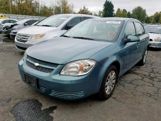 1G1AT58H897142404 - 2009 CHEVROLET COBALT LT GREEN photo 2