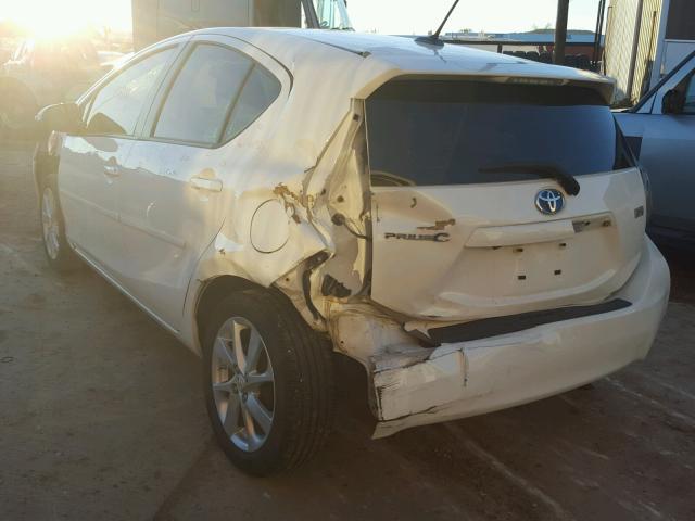 JTDKDTB39C1017884 - 2012 TOYOTA PRIUS C WHITE photo 3