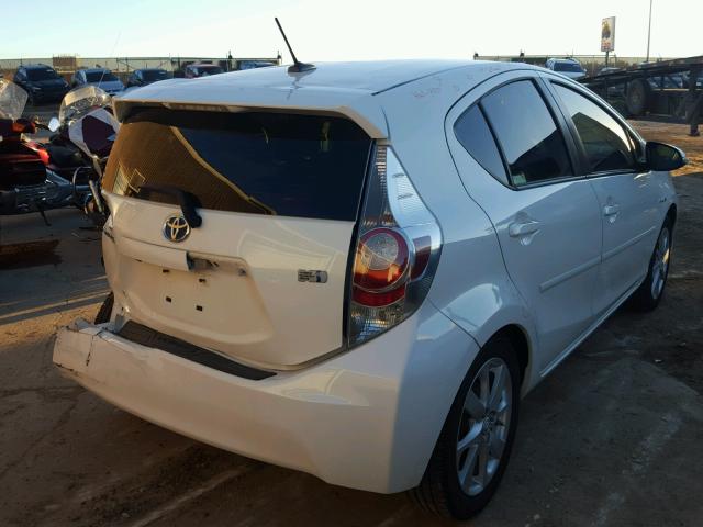 JTDKDTB39C1017884 - 2012 TOYOTA PRIUS C WHITE photo 4