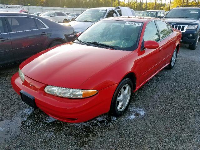 1G3NL52T31C222923 - 2001 OLDSMOBILE ALERO GL RED photo 2