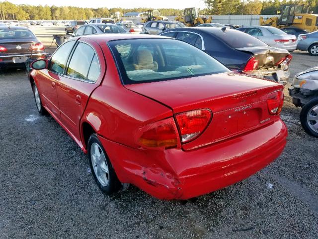 1G3NL52T31C222923 - 2001 OLDSMOBILE ALERO GL RED photo 3