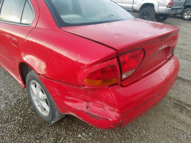 1G3NL52T31C222923 - 2001 OLDSMOBILE ALERO GL RED photo 9