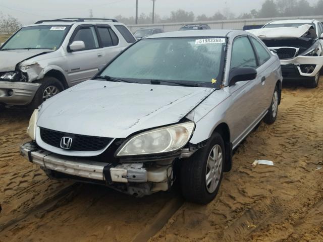 1HGEM22154L023369 - 2004 HONDA CIVIC DX V SILVER photo 2