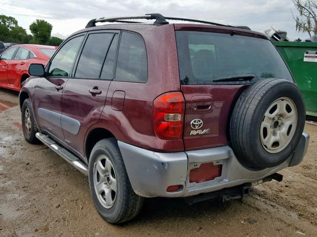 JTEGD20V850051257 - 2005 TOYOTA RAV4 BURGUNDY photo 3