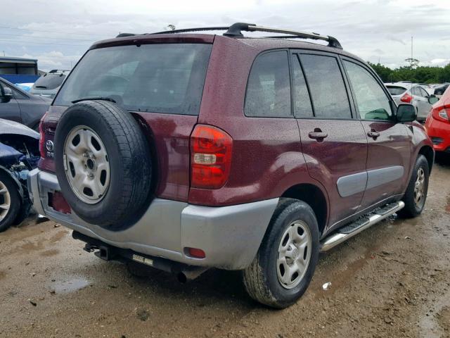 JTEGD20V850051257 - 2005 TOYOTA RAV4 BURGUNDY photo 4