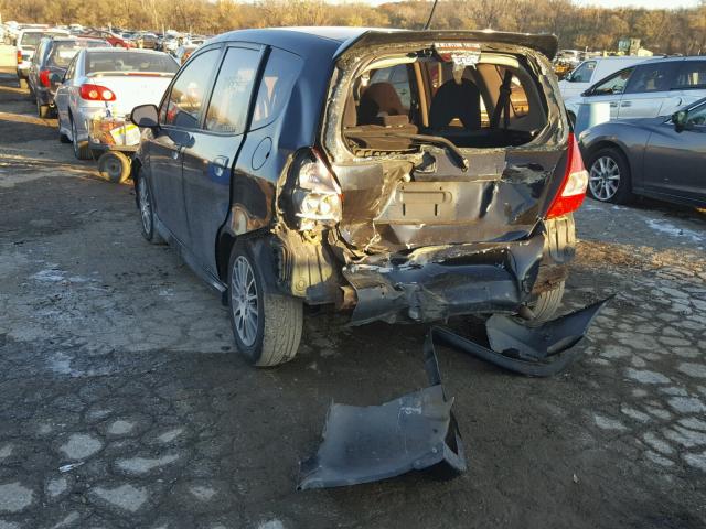 JHMGD37697S031534 - 2007 HONDA FIT S 黑色 照片 3