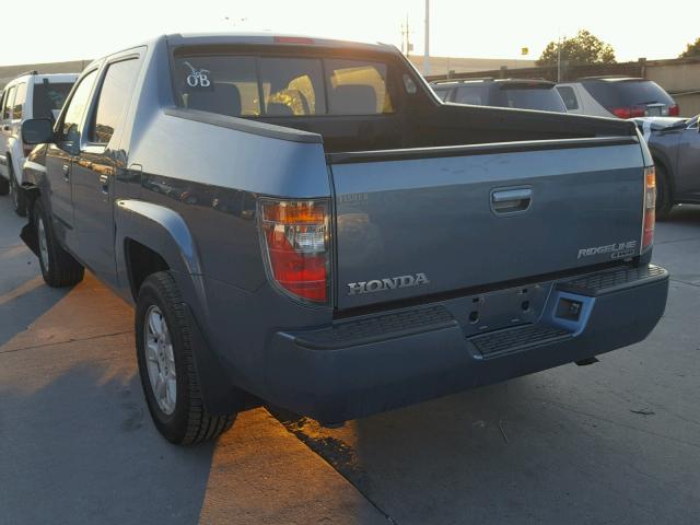 2HJYK16587H535200 - 2007 HONDA RIDGELINE BLUE photo 3