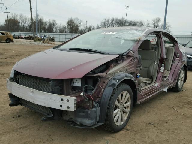 19XFB2F90CE026955 - 2012 HONDA CIVIC EXL BURGUNDY photo 2