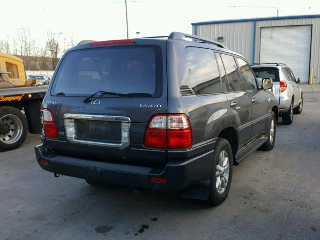 JTJHT00W633534375 - 2003 LEXUS LX 470 GRAY photo 4