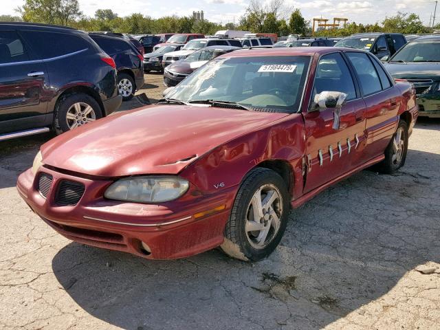 1G2NE52M1VC743605 - 1997 PONTIAC GRAND AM S RED photo 2