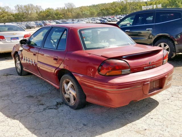 1G2NE52M1VC743605 - 1997 PONTIAC GRAND AM S RED photo 3