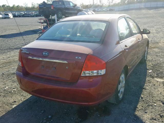 KNAFE222195599431 - 2009 KIA SPECTRA EX RED photo 4