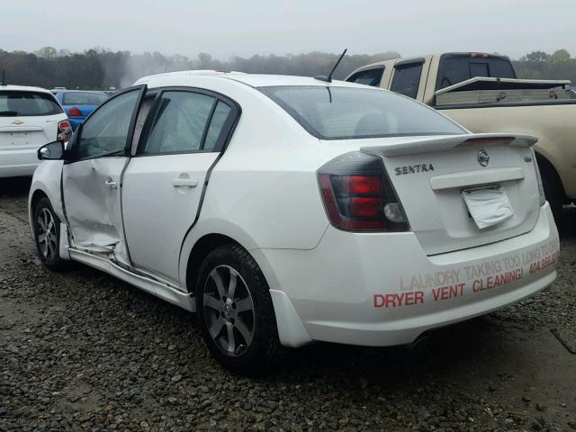 3N1AB6AP2CL745114 - 2012 NISSAN SENTRA 2.0 WHITE photo 3