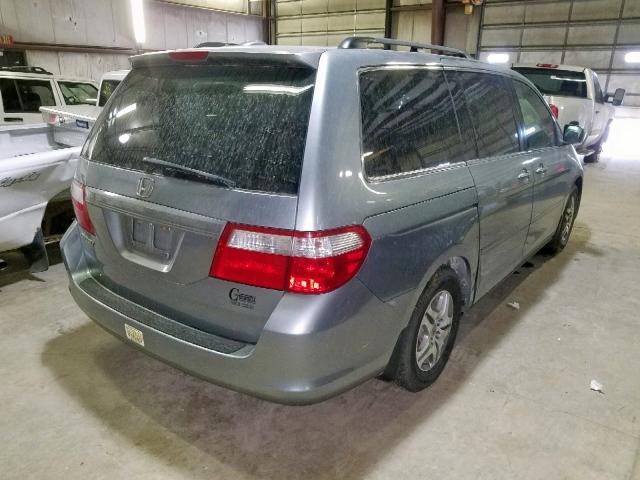 5FNRL38767B017592 - 2007 HONDA ODYSSEY EX GREEN photo 4