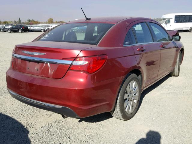 1C3CCBAB8EN140957 - 2014 CHRYSLER 200 LX RED photo 4