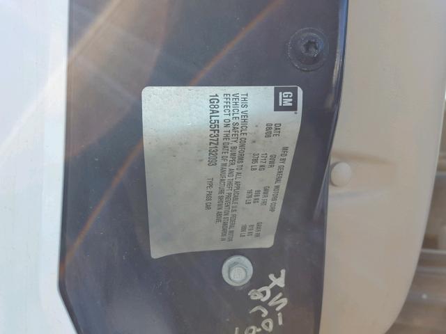 1G8AL55F37Z132093 - 2007 SATURN ION LEVEL WHITE photo 10