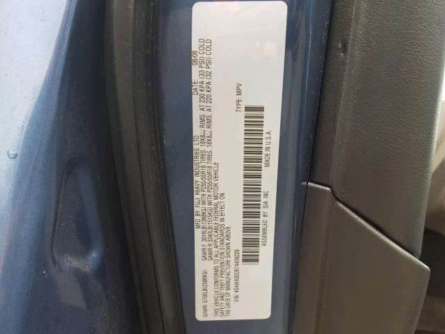 4S4WX85D674409229 - 2007 SUBARU B9 TRIBECA BLUE photo 10