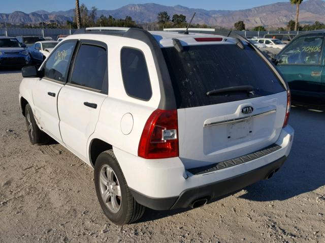 KNDJF724897562129 - 2009 KIA SPORTAGE L WHITE photo 3