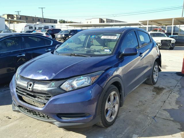 3CZRU5H38HM708636 - 2017 HONDA HR-V LX BLUE photo 2