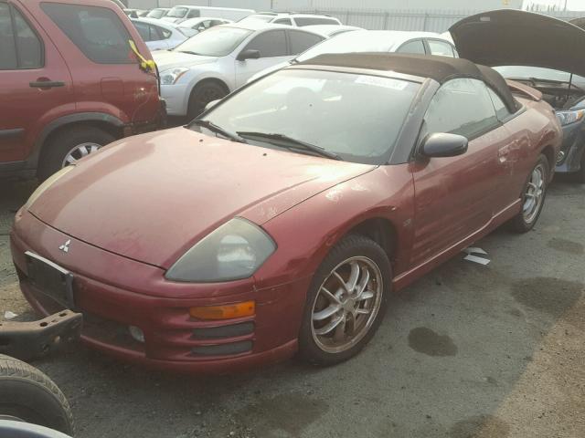 4A3AE85H12E055417 - 2002 MITSUBISHI ECLIPSE SP MAROON photo 2