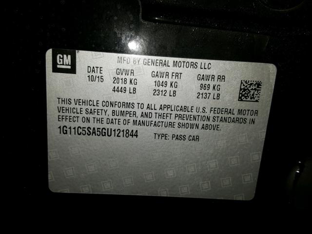 1G11C5SA5GU121844 - 2016 CHEVROLET MALIBU LIM 黑色 照片 10