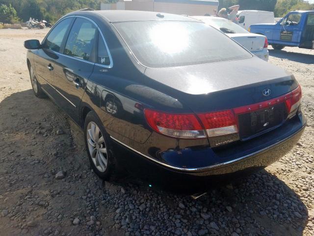 KMHFC46FX8A264395 - 2008 HYUNDAI AZERA SE BLACK photo 3