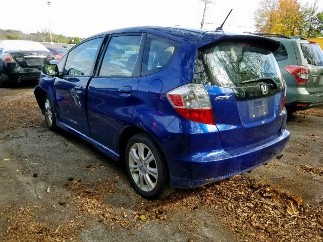 JHMGE8H55BC007184 - 2011 HONDA FIT SPORT BLUE photo 3