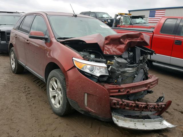 2FMDK3JC5EBB10145 - 2014 FORD EDGE SEL MAROON photo 1