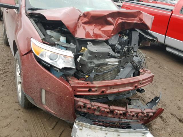 2FMDK3JC5EBB10145 - 2014 FORD EDGE SEL MAROON photo 9