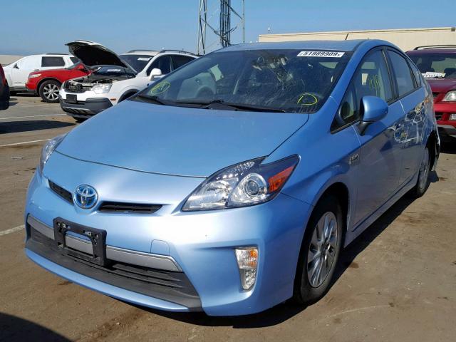 JTDKN3DP8C3028554 - 2012 TOYOTA PRIUS PLUG TURQUOISE photo 2