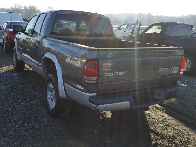 1D7HG48N13S108552 - 2003 DODGE DAKOTA QUA GRAY photo 3