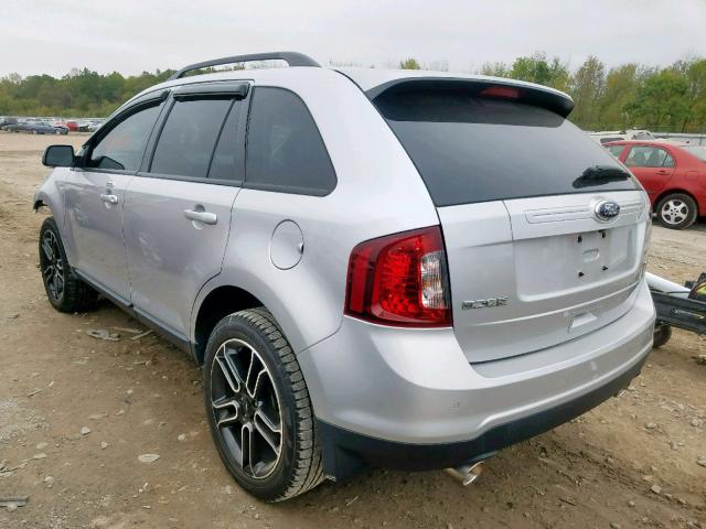 2FMDK3JC1EBA89214 - 2014 FORD EDGE SEL SILVER photo 3