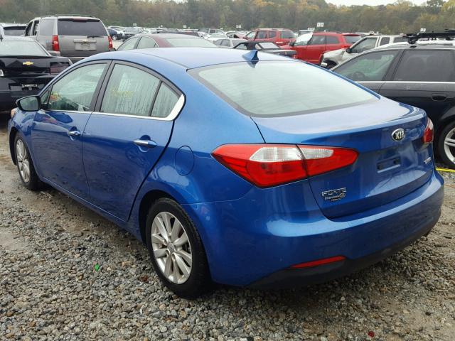 KNAFX4A81F5362901 - 2015 KIA FORTE EX BLUE photo 3