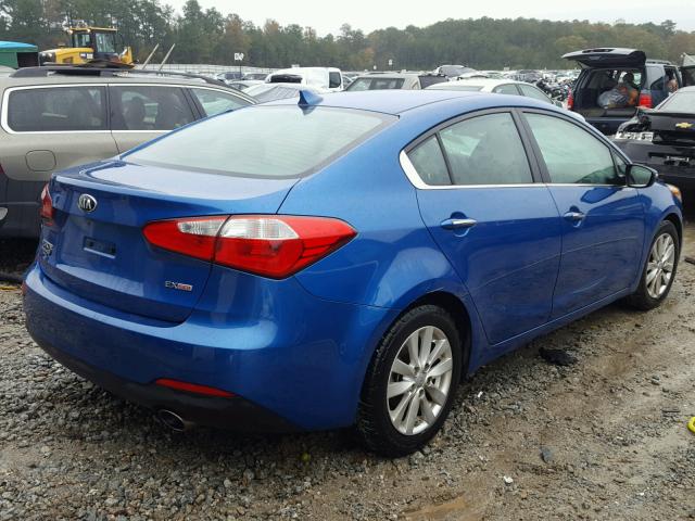 KNAFX4A81F5362901 - 2015 KIA FORTE EX BLUE photo 4