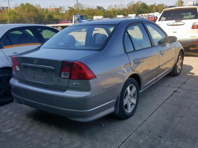 2HGES26715H570481 - 2005 HONDA CIVIC EX GRAY photo 4