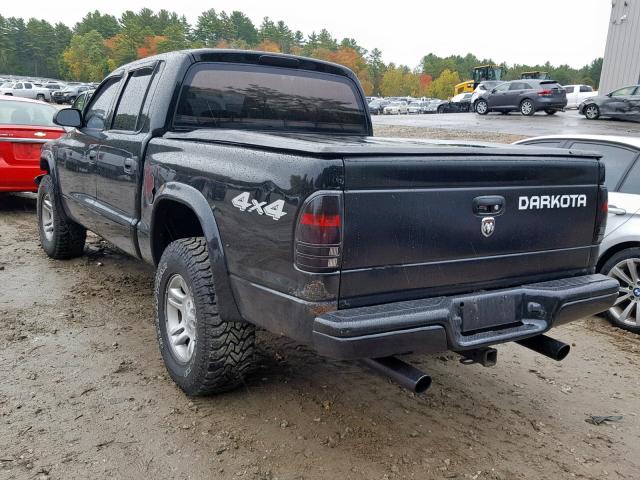 1D7HG38X33S333924 - 2003 DODGE DAKOTA QUA BLACK photo 3