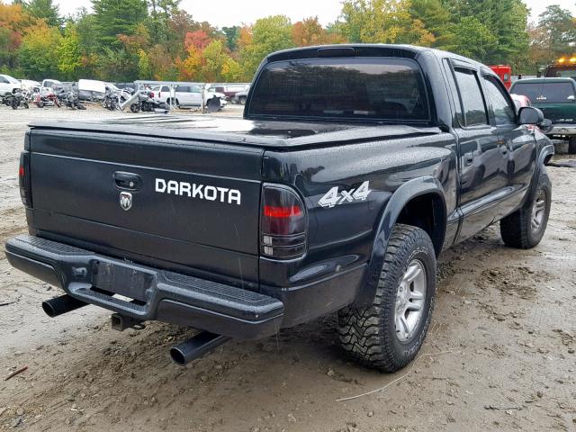 1D7HG38X33S333924 - 2003 DODGE DAKOTA QUA BLACK photo 4