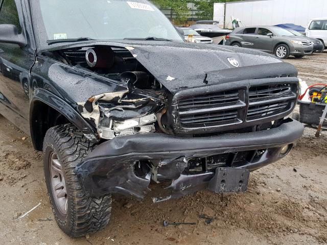 1D7HG38X33S333924 - 2003 DODGE DAKOTA QUA BLACK photo 9