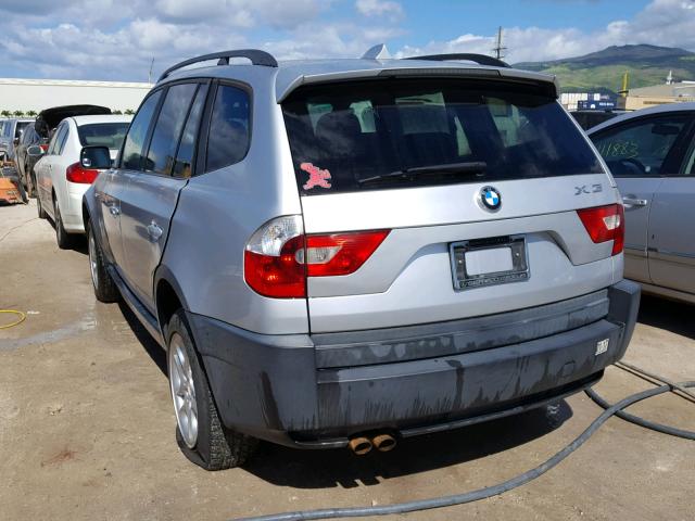 WBXPA73455WC49147 - 2005 BMW X3 2.5I SILVER photo 3