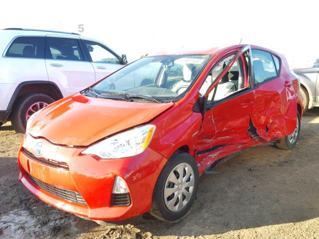 JTDKDTB39E1084522 - 2014 TOYOTA PRIUS C RED photo 2