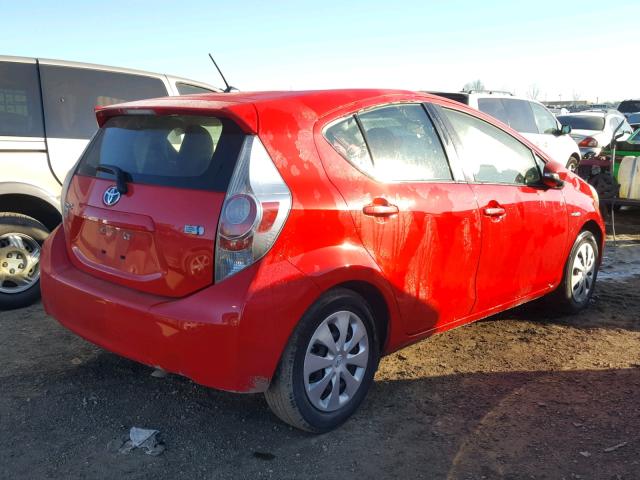 JTDKDTB39E1084522 - 2014 TOYOTA PRIUS C RED photo 4