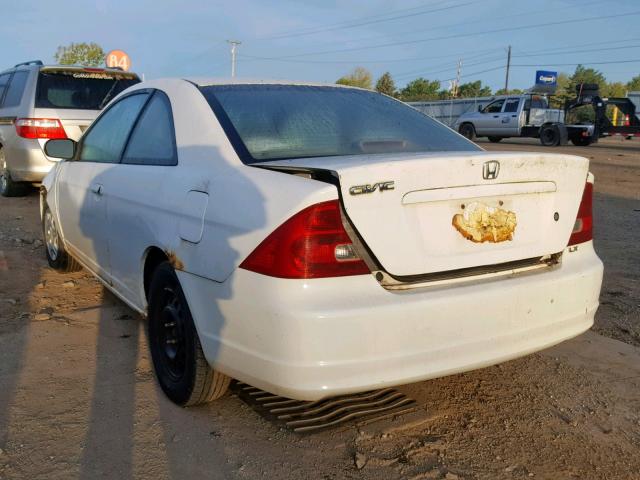 1HGEM22522L012829 - 2002 HONDA CIVIC LX WHITE photo 3