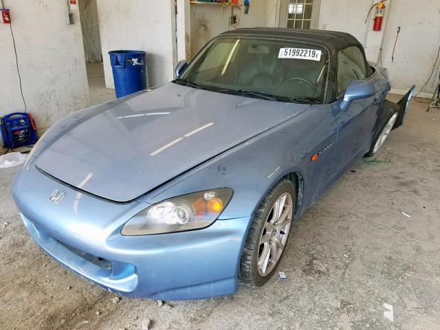 JHMAP21455S001605 - 2005 HONDA S2000 BLUE photo 2