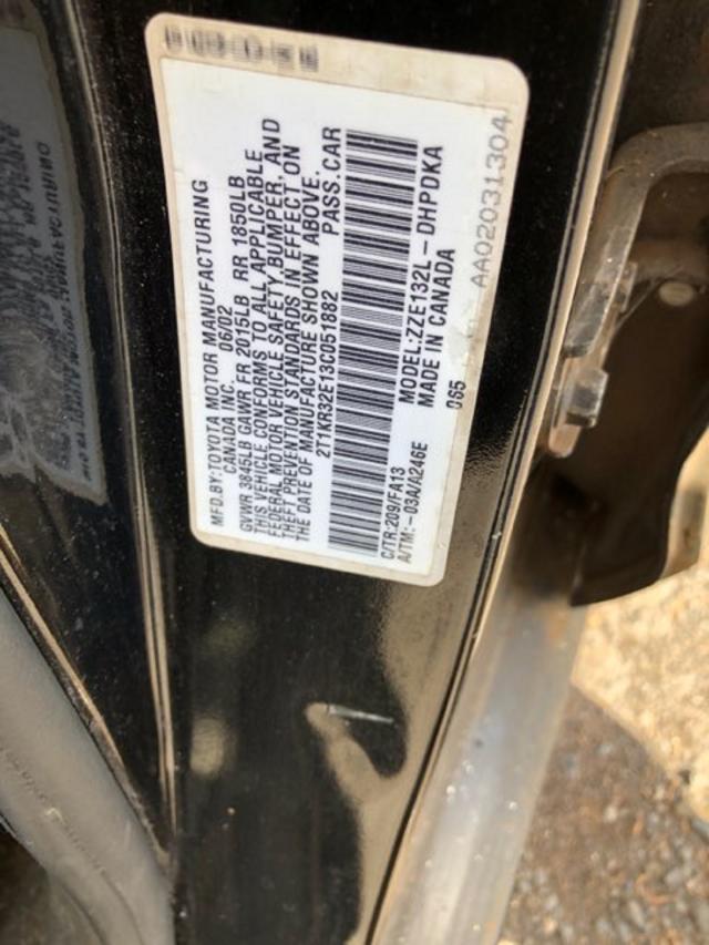2T1KR32E13C051882 - 2003 TOYOTA MATRIX 黑色 照片 10