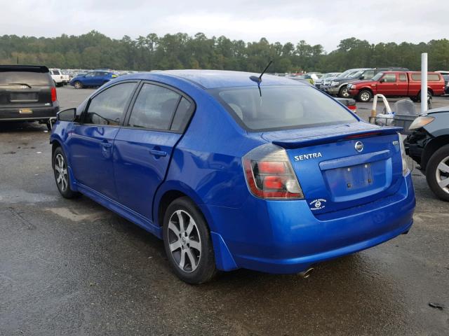 3N1AB6AP6CL770596 - 2012 NISSAN SENTRA 2.0 BLUE photo 3