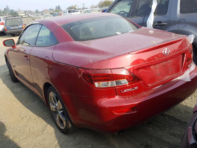 JTHFE2C29A2504233 - 2010 LEXUS IS 350 RED photo 3